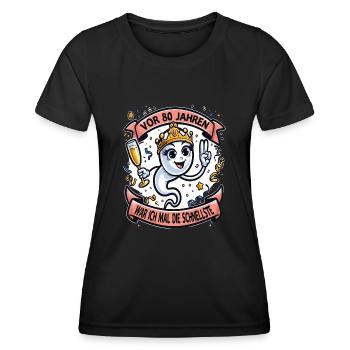 Vor 80 Jahren War Ich die Schnellste Frau - Frauen Funktions-T-Shirt - Schwarz - Vorne - AI Model Female 172 light (172cm)