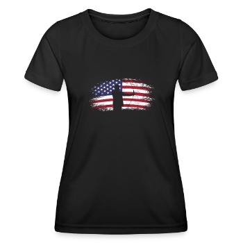 Tir à l’arc Amérique États-Unis - T-shirt sport Femme - noir - Devant - AI Model Female 172 light (172cm)