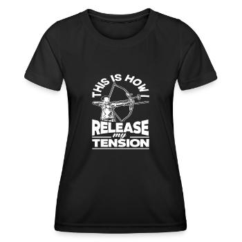 Pun Archery Bow - Women's Functional T-Shirt - black - Front - AI Model Female 172 light (172cm)