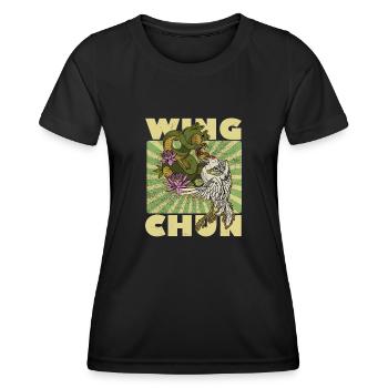 Kampfsport Wing Chun Tsun Selbstverteidigung - Frauen Funktions-T-Shirt - Schwarz - Vorne - AI Model Female 172 light (172cm)