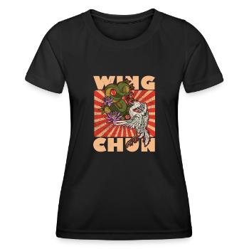 Kampfsport Wing Chun Tsun Selbstverteidigung - Frauen Funktions-T-Shirt - Schwarz - Vorne - AI Model Female 172 light (172cm)