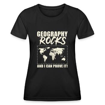 Geography Teacher: Geography Rocks - Women's Functional T-Shirt - black - Front - AI Model Female 172 light (172cm)