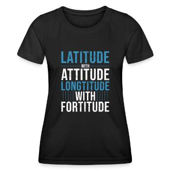 Geografie Erdkunde Kartologie Lustig - Frauen Funktions-T-Shirt - Schwarz - Vorne - AI Model Female 172 light (172cm)