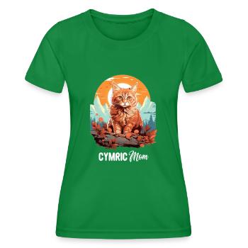 Cymric Kitten Cymric Cat - T-shirt sport Femme - vert - Devant - AI Model Female 172 dark (172cm)