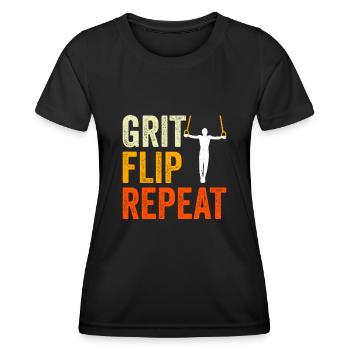 Ring Gymnastics Gymnastics - Women's Functional T-Shirt - black - Front - AI Model Female 172 light (172cm)