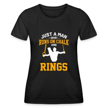Ring Gymnastics Gymnastics - Women's Functional T-Shirt - black - Front - AI Model Female 172 light (172cm)