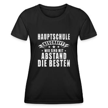 Certificat de fin d’études secondaires - Certificat de fin d’études secondaires 2024 - T-shirt sport Femme - noir - Devant - AI Model Female 172 light (172cm)