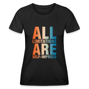 Alle Grenzen Sind Selbstauferlegt - Frauen Funktions-T-Shirt - Schwarz - Vorne - AI Model Female 172 light (172cm)