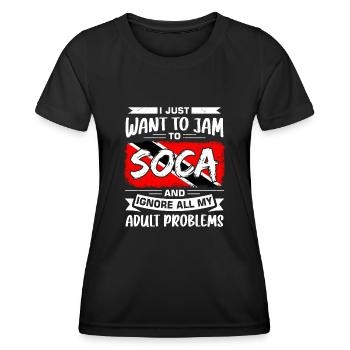 Soca Tanz Trinidad Tobago - Frauen Funktions-T-Shirt - Schwarz - Vorne - AI Model Female 172 light (172cm)