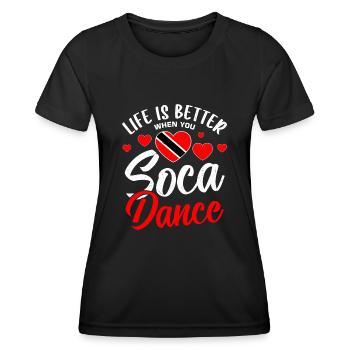 Soca Tanz Trinidad Tobago - Frauen Funktions-T-Shirt - Schwarz - Vorne - AI Model Female 172 light (172cm)