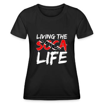 Soca Tanz Trinidad Tobago - Frauen Funktions-T-Shirt - Schwarz - Vorne - AI Model Female 172 light (172cm)