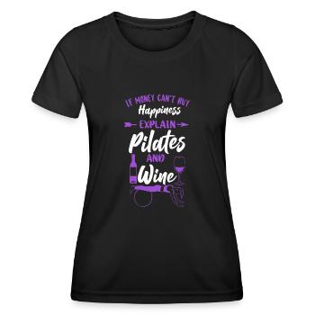 Pilates Instructor Teacher Wine If - Frauen Funktions-T-Shirt - Schwarz - Vorne - AI Model Female 172 light (172cm)