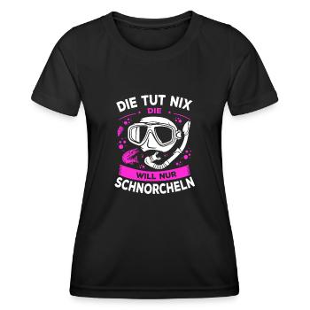 Schnorcheln Spruch Schnorchler Taucher Schnorcheln - Frauen Funktions-T-Shirt - Schwarz - Vorne - AI Model Female 172 light (172cm)