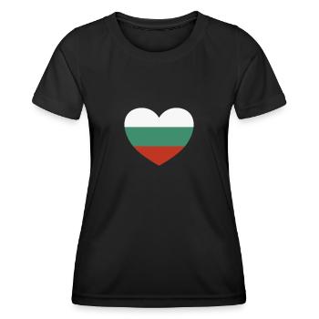 Cœur de Bulgarie - T-shirt sport Femme - noir - Devant - AI Model Female 172 light (172cm)
