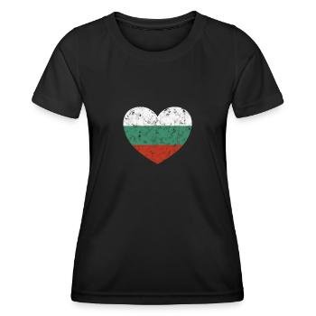 Cœur de Bulgarie - T-shirt sport Femme - noir - Devant - AI Model Female 172 light (172cm)