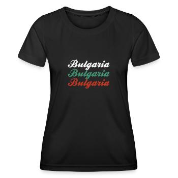 Bulgarie Bulgarie Lettrage - T-shirt sport Femme - noir - Devant - AI Model Female 172 light (172cm)