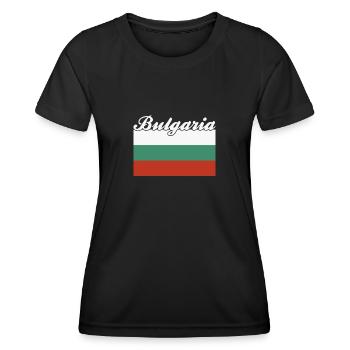 Pavillon : Bulgarie Bulgarie - T-shirt sport Femme - noir - Devant - AI Model Female 172 light (172cm)