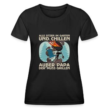 BBQ Grill Fleisch Grillen Barbecue Grillmeister - Frauen Funktions-T-Shirt - Schwarz - Vorne - AI Model Female 172 light (172cm)