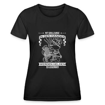 BBQ Rindfleisch Wurst Kochchef Grillmeister - Frauen Funktions-T-Shirt - Schwarz - Vorne - AI Model Female 172 light (172cm)