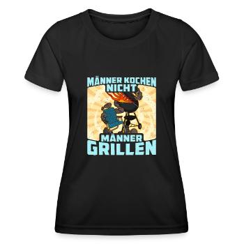 Barbecue BBQ Fleisch Grillen Soße Schmortopf - Frauen Funktions-T-Shirt - Schwarz - Vorne - AI Model Female 172 light (172cm)