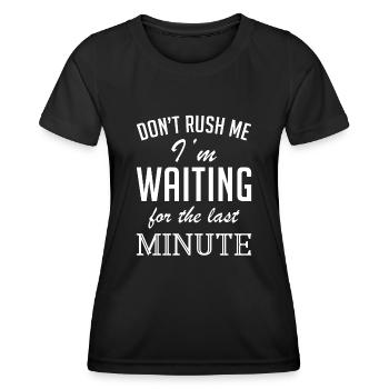 En attendant le dernier moment - T-shirt sport Femme - noir - Devant - AI Model Female 172 light (172cm)