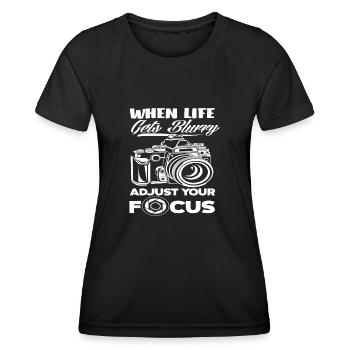 Photograph Fokusieren - Frauen Funktions-T-Shirt - Schwarz - Vorne - AI Model Female 172 light (172cm)