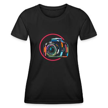 Photograph - Frauen Funktions-T-Shirt - Schwarz - Vorne - AI Model Female 172 light (172cm)