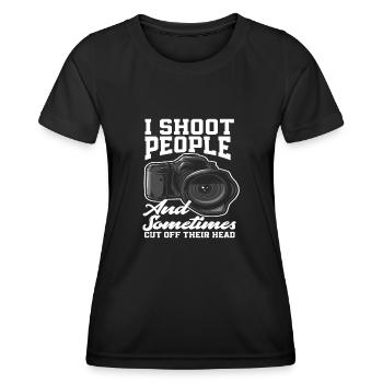 Photograph Wortspiel - Frauen Funktions-T-Shirt - Schwarz - Vorne - AI Model Female 172 light (172cm)