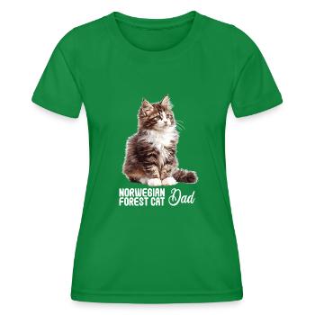 Norwegian Forest Cat Norwegische Waldkatze - Frauen Funktions-T-Shirt - Kelly Green - Vorne - AI Model Female 172 dark (172cm)
