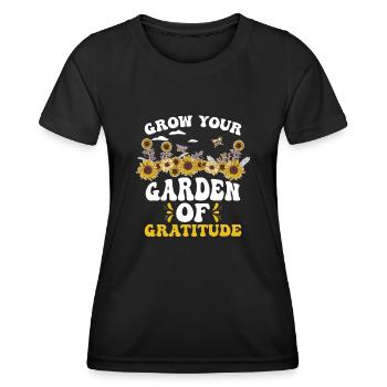 Grow Your Garden of Gratitude - Women's Functional T-Shirt - black - Front - AI Model Female 172 light (172cm)