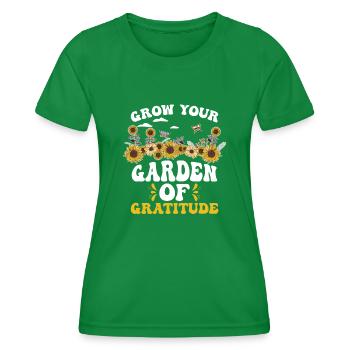 Grow Your Garden of Gratitude - Women's Functional T-Shirt - kelly green - Front - AI Model Female 172 dark (172cm)