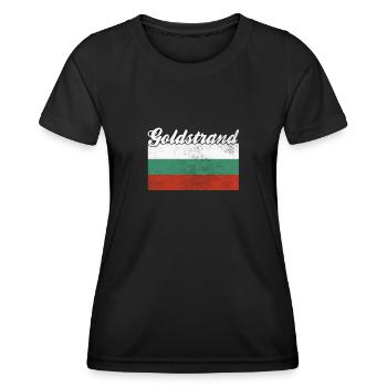 Sables d’or Bulgarie - T-shirt sport Femme - noir - Devant - AI Model Female 172 light (172cm)