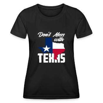 Texas Spruch Texaner - Frauen Funktions-T-Shirt - Schwarz - Vorne - AI Model Female 172 light (172cm)