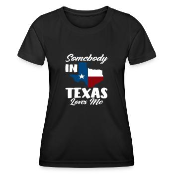 Amour texan - T-shirt sport Femme - noir - Devant - AI Model Female 172 light (172cm)