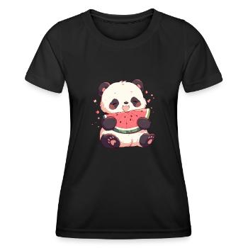 Panda Bear Watermelon Japanese Giant Panda - Women's Functional T-Shirt - black - Front - AI Model Female 172 light (172cm)
