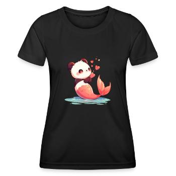 Panda Bear Mermaid Japanese Giant Panda - Women's Functional T-Shirt - black - Front - AI Model Female 172 light (172cm)