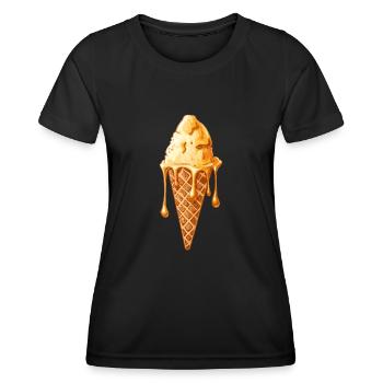 Fused Ice Cream Cone Motif - Women's Functional T-Shirt - black - Front - AI Model Female 172 light (172cm)