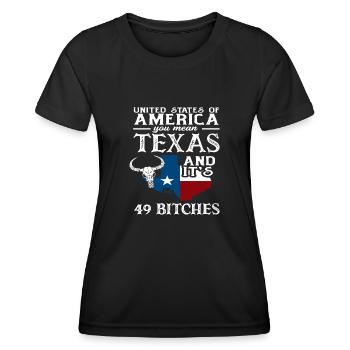Texas Herkunft - Frauen Funktions-T-Shirt - Schwarz - Vorne - AI Model Female 172 light (172cm)