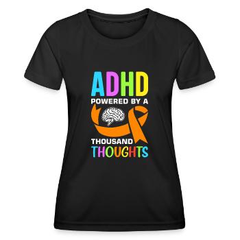 Funny ADHD saying - Women's Functional T-Shirt - black - Front - AI Model Female 172 light (172cm)