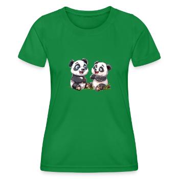 Panda Cub Panda géant japonais - T-shirt sport Femme - vert - Devant - AI Model Female 172 dark (172cm)