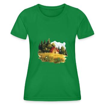 Maison de campagne confortable dans une nature idyllique - T-shirt sport Femme - vert - Devant - AI Model Female 172 dark (172cm)