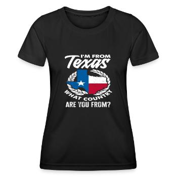 Texans d’origine texane - T-shirt sport Femme - noir - Devant - AI Model Female 172 light (172cm)