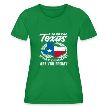 Texas Origin Texans - Women's Functional T-Shirt - kelly green - Front - AI Model Female 172 dark (172cm)