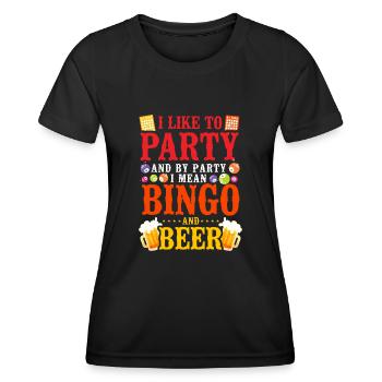 Bingo Player Bière J’aime faire la fête - T-shirt sport Femme - noir - Devant - AI Model Female 172 light (172cm)