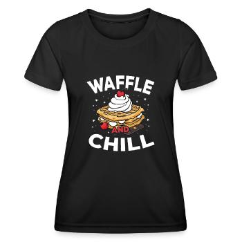 Gaufre Et Gaufres Glacées Gaufre Pâtisserie Drôle Gaufre - T-shirt sport Femme - noir - Devant - AI Model Female 172 light (172cm)