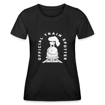 Train Trains Hobby Train Spotter - Women's Functional T-Shirt - black - Front - AI Model Female 172 light (172cm)