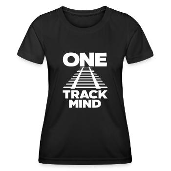 Gleise Zug Züge Hobby Train Spotter - Frauen Funktions-T-Shirt - Schwarz - Vorne - AI Model Female 172 light (172cm)