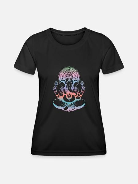 Ganesh Hindu Gott Ganesha Elefant Spirituell - Frauen Funktions-T-Shirt - Schwarz