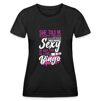 Bingo Player Ironic Sarcastic She - Frauen Funktions-T-Shirt - Schwarz - Vorne - AI Model Female 172 light (172cm)