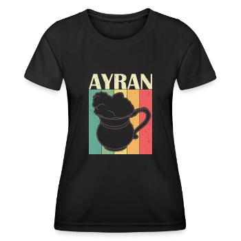 Ayran Türkei National Getränk Türkisch Kuhmilch - Frauen Funktions-T-Shirt - Schwarz - Vorne - AI Model Female 172 light (172cm)